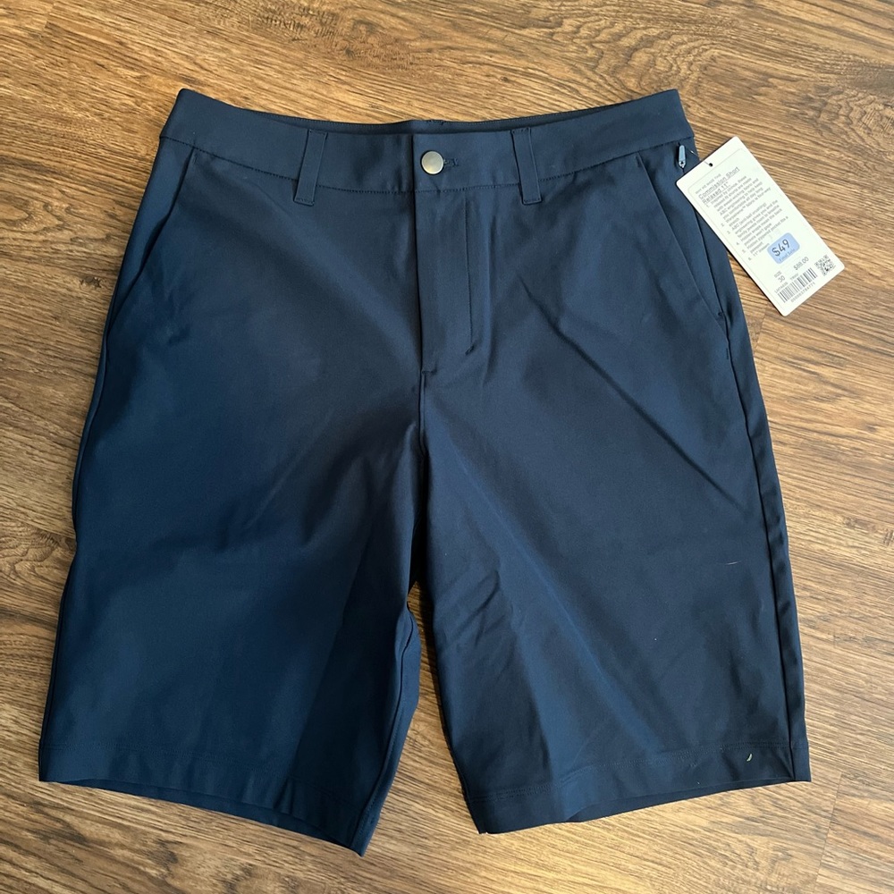LULULEMON NWT MEN’S COMMISSION RELAXED FIT SHORTS 11” WARPSTREME TRUE NAVY BLUE